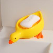 Little Yellow Duck Muilo dėžutė Animacinių filmų nutekamojo muilo laikiklis Buitinis Kūrybinis muilo konteineris Vonios papuošalų laikymo Įtaisai Tualeto lentyna white