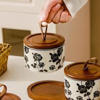 Keraminis indas sausainiams, saldainiams, maisto laikymui, arbatos indelis kavos pupelėms, užkandžiams 3 Ceramic Jars