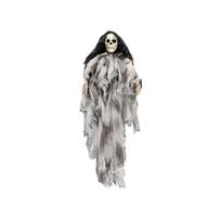 Helovino skeletas, Didelis raganos pakabinamas vaiduoklio papuošimas, Vaiduoklių namas, Kambarys, Baras, Siaubo rekvizitai, Skeleto pakabinamas vaiduoklio pakabukas One Size