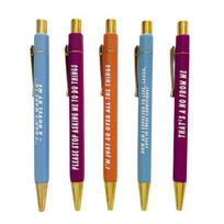 5 Pcs Assorted Colors Retractable Ballpoint Pens Quick Drying Medium Point Note-taking Office Pens Writing Supplies