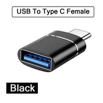 2 vnt. USB 3.0 į C tipą OTG įkroviklio adapterio jungtis, C tipo prie USB, vyrio ir c tipo adaptavimo keitiklis, skirtas asmeniniam kompiuteriui MacBook automobiliui, USB ipad Black B 2PCS