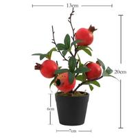 1 gabalas dirbtinio medžio vaisių augalo bonsai, skirtas namų vestuvių kambario dekoravimui. Gėlių netikrų vaisių vazoniniai augalai S