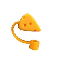 Silikoninė šiaudelio dekoracija Gėrimų indai Animacinis šiaudelio papuošalas Šiaudelio dangtelis Dulkių dangtelis Puodelio priedai cheese