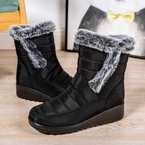 Women Boots Snow Fur Men Shoes Platform Soft Keep Warm Shoes Plush Winter Boots 36 juoda