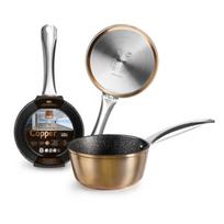 IBILI Saucière Nature à revêtement en cuivre avec manche en acier inoxydable, 14 cm, Antiadhésif style pierre, Compatible induction