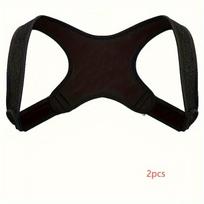 Patogus reguliuojamas laikysenos korektorius | Unisex nugaros atramos dirželiai efektyviam koregavimui ir palaikymui 2pc Black black