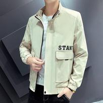 Jacket Autumn Tooling Jacket Men's Hong Kong Style Student Trend Casual Top Men's M chaki