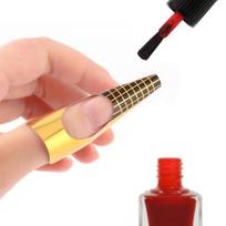 SHOP-STORY - 100 vnt. Specialūs apsauginiai lipdukai nagų lakui, Nail Art, tobulai manikiūrui auksas