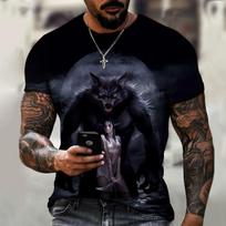 Lion Wolf Graphic T Shirts for Men Cool Designs 3D Fierce Tiger Printed T-Shirt Womens Clothing Streetwear Funny Kids Tee Shirts S black