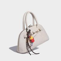 Premium PU Leather Bowling Tote Bag for Women Luxury Designer Shoulder Crossbody Pillow Bag Summer Fashion Trend Handbags brown