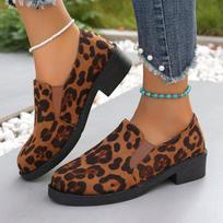 fashion Fashion Leopard Print Loafers Shoes for Women 2024 Autumn Elastic Slip On Single Shoes Woman Comfortable Low Heels Casual Shoes 36 leopardas