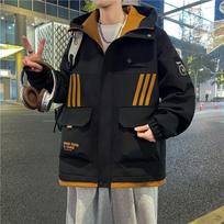 Spring and Autumn Jackets Boys Hong Kong Style Hooded Loose Jackets Teenagers Trendy Handsome Versatile Work Clothes Tops M