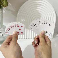 Mini Poker Cards: Cute Travel Pack, Portable Edition for Table Games and Gifts Plastic