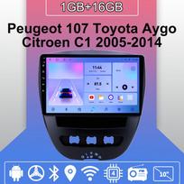 Car Radio Android Auto Carplay For Peugeot 107 Toyota Aygo Citroen C1 2005-2014 Multimedia Player Head Unit Stereo GPS Navigation BT WIFI 1+16GB 1+16GB