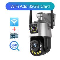 Nauja EU 6MP Real 36X optinio priartinimo WIFI kamera lauko dviejų objektyvų PTZ humanoidinė aptikimo spalvota naktinio matymo IP kamera iCSee programa WiFi Camera