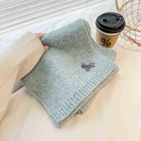 Embroidered Pony Knitted Wool Scarf Women'S Season Small Fresh Couple Scarf Men šviesiai mėlyna spalva