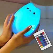LED naktinė lemputė miegamajam, jutiklinis valdymas, nuotolinio valdymo pultas, katės dekoracija, kvėpuojanti, maitinimo lempa RC Popular Cats