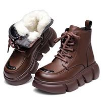 Fashion New Snow Boots Fur Short Boots Winter Plus Velvet Super Thick Cotton Shoes Fashion Keep Warm Water Proof Platform Women Shoes 36 juoda