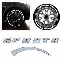 8 vnt. baltos spalvos vandeniui atsparios SPORTS padangos su užrašais šaunus stiliaus automobilių lipdukai 14 -22  ratų padangų dekoro lipdukai automobilio išorės priedai balta