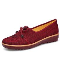 Fashion women classic ballet dance loafers ladies casual spring & summer slip on brown shoes cool flats zapatos de mujer 35 raudona