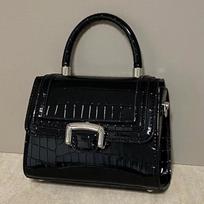 Fashion Crossbody Bags Niche Design Pu Leather Shoulder Bag for Women Alligator Pattern Flap Handbags Commuter Small Square Bags black