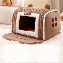 Three-dimensional Arc House Dog House Cat House Winter Warm House Dog Bed Cat House Closed Small and Medium-sized Dog Pet House S: 35 * 30 * 30cm black
