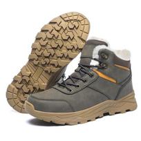Fashion Super Warm Winter Snow Boots With Fur Plus Size 39-46 Hiking Boots Men Non-slip Outdoor Sneakers Men High Top Warm Shoes 46 ruda