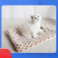 Pet Blanket Mat Dog House Cat House Four Seasons Universal Coral Velvet Large and Small Warm S 50*30 gray