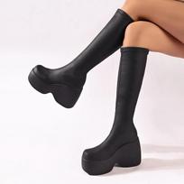 Madingi aukštakulniai batai moterims Nauji gotikinio stiliaus Seksualūs elegantiški platforminiai moteriški batai Didelio dydžio Patogūs vaikščiojimo moteriški batai Botas De Mujer 35 juoda