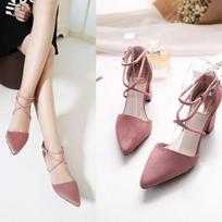 Fashion Summer 2024 Pumps for Office Work Sandals Women Chunky Footwear Heeled High Heels Black Pointed Toe Ladies Shoes Block Heel 34 white