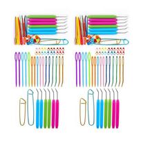 2 Set Knitting Markers Crochet Kits Knitting Tool Set Cable Knitting Needle Practical Knitting Tool Stitching Markers šviesiai pilka spalva