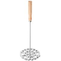 Oil Pier Mold Baby Spoon Home Frying Handle Wreath Funnel Cake Maker Wooden Pastry Cooking Stainless Steel beige