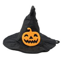 Halloween Dog Witch Hat Adjustable Lightweight Breathable Bat Pumpkin Design Pet Headdress Cosplay Prop