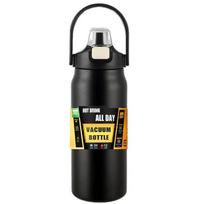 1500 ml nerūdijančio plieno termo butelis, nešiojamasis termosas, didelės talpos termosas, skirtas vandens buteliukui, termosas lauko vakuuminės kolbos juoda