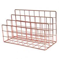 3 Layers Iron Book Magazine Document Storage Shelf Stand Dormitory Office Supply rožinio aukso spalvos