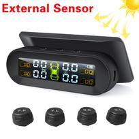 TPMS Padangų Slėgio Jutiklis Saulės Energija Maitinamas Automobilio Padangų Slėgio Stebėjimo Sistema su 4 Vidiniais Išoriniais Ratais TMPS Matavimo Prietaisas External Sensor