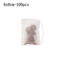 100 vnt. vienkartinių arbatos filtrų maišelių biriai arbatai, skaidūs, neaustinio audinio, nebalinti, tušti arbatos maišeliai, infuzorius 100pcs white