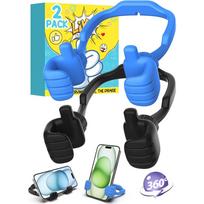 Mobiliojo telefono laikiklis „Thumbs Up“ Tinginukas - 2 vnt. Laikiklis telefonui Kolegijos baigimo dovanos Jai Jam Mobiliojo telefono laikiklis stalui Gimtadienio dovanos 2pcs blue