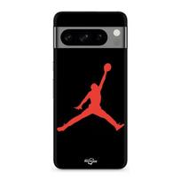 Coque pour Google Pixel 8 Pro Jordan logo 23 nike basketball couleur rouge juoda