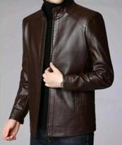 New Men Designer Genuine Lambskin Soft Biker Leather Brown Jacket Motorcycle Handmade XS ruda