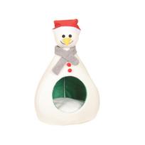 Sniego senio namelis augintiniui Kalėdos Naujieji Metai Dovana Šunų namelis Katės namelis Pusiau uždaras Nuimamas Naujas Kūrybiškas Animacinis namelis M 64*35*35cm white