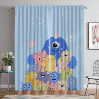 Little Monster Blackout Curtains for Living Room Window Curtain Home Interior Curtains 2 Pieces Shades Partition Kitchen Elegant W60xH90cmx2pcs-CL