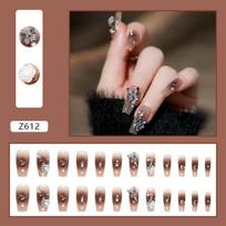 Dark White Medium Ballet Nail Crystal Butterfly Camellia High-Quality Wearing Nail Diamond Nail Art Piece