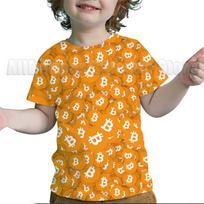 Kids Bitcoin 3D Print Tshirts Toddler Cartoon Anime T Shirt Summer Children Short Sleeves T-shirts Baby Boys Girls Tops Tee Gift 110 orange