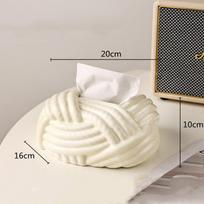 Ceramic Tissue Box Silver Twine Grain Napkin Carton Toilet Paper Holder Dispenser Home Decoraction Organizers
