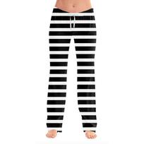 Women's Casual Fashion Sweatpants Stripe Printed Casual Pants L juoda