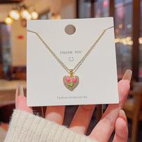 Luxury love pendant niche design necklace Joker simple flower clavicle necklace jewelry woman auksas