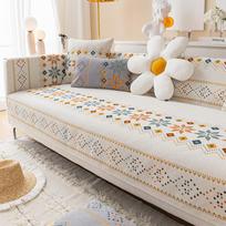 Bohemia Sofa Cushion Chenille Non-slip Cushion Living Room Sofa Cover Towel All Season Dust-proof Sofa Seat Cover Furniture Case 30x50 pillowcase 1pc gray