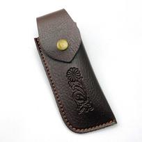 Foling Knife Holder Embossed PU Scabbard Pocket  Knife Cover Leather Sheath Case  Camping Knife Holsters Belt Buckle spot ruda