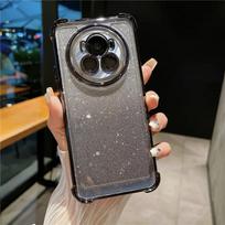 Gradientinis blizgučiais dengtas skaidrus telefono dėklas Huawei Honor 60 70 80 90 100 200 X50 Pro V40, atsparus smūgiams buferinis dangtelis Honor 60 juoda